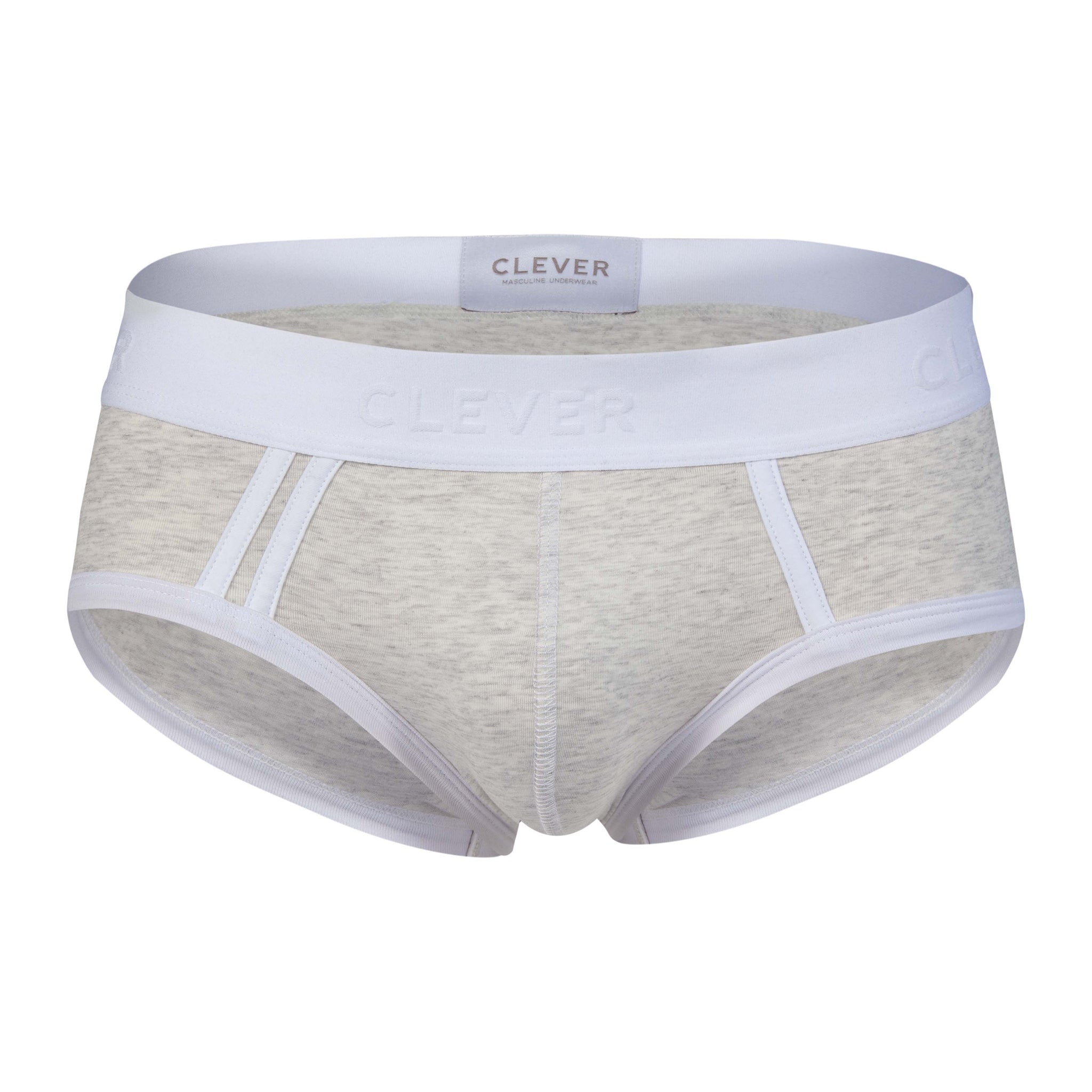 BRIEF EN ALGODON DE SESGOS IMPACTO GRIS CLARO