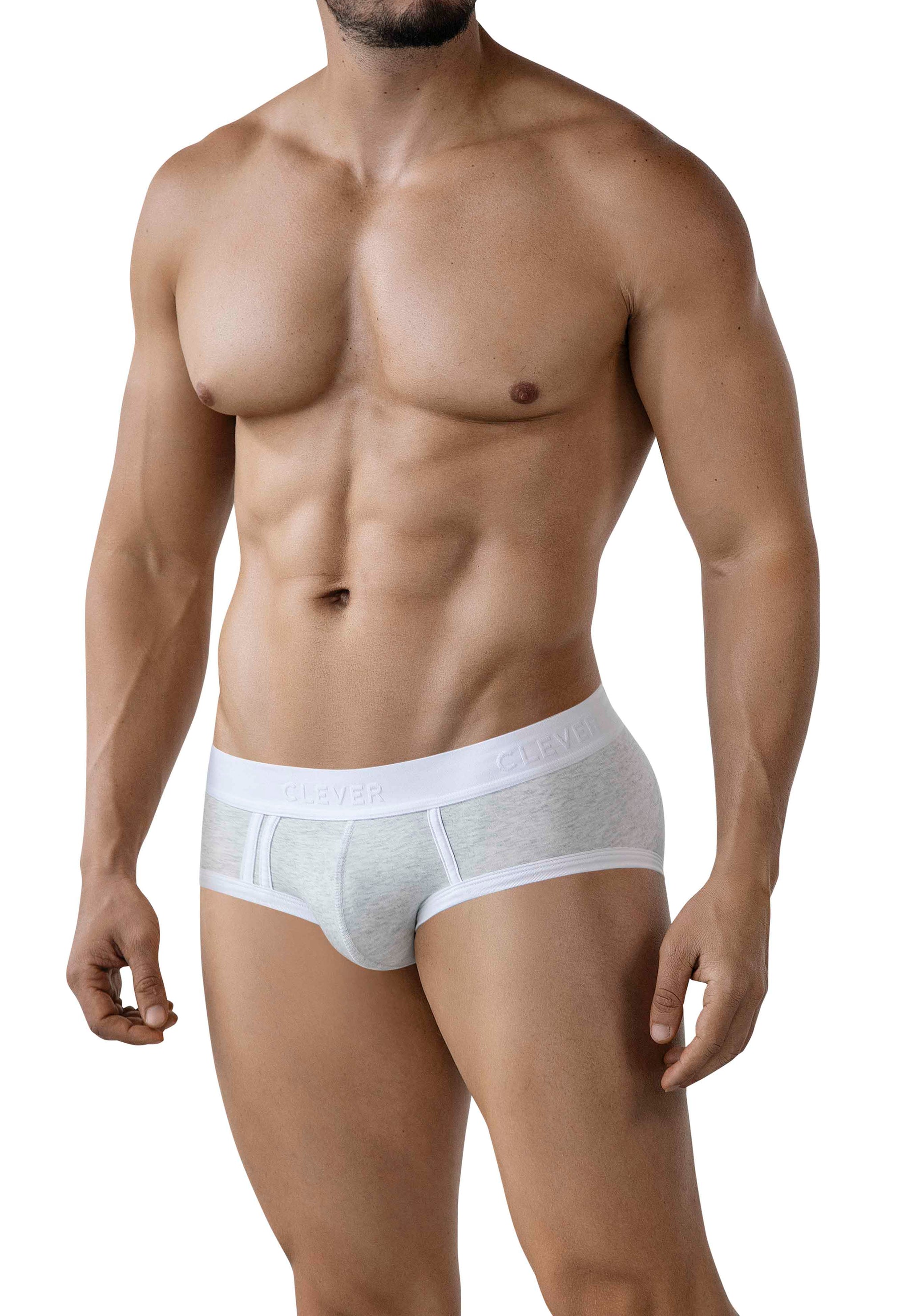 BRIEF EN ALGODON DE SESGOS IMPACTO GRIS CLARO