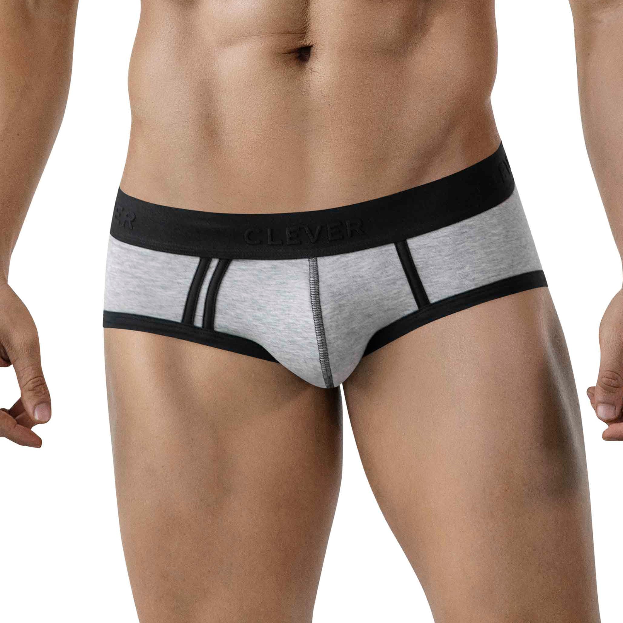 BRIEF EN ALGODON DE SESGOS IMPACTO GRIS OSCURO