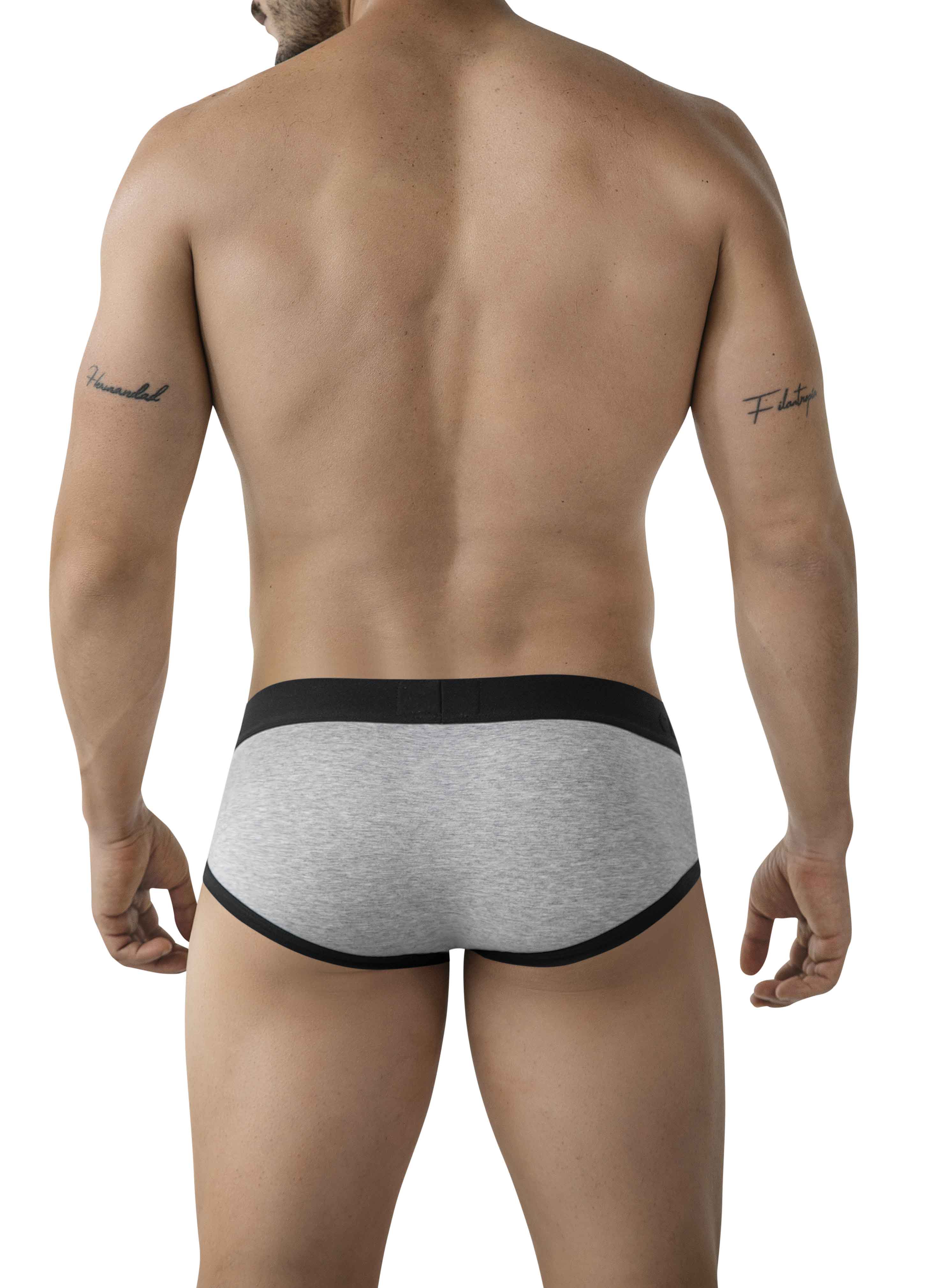 BRIEF EN ALGODON DE SESGOS IMPACTO GRIS OSCURO