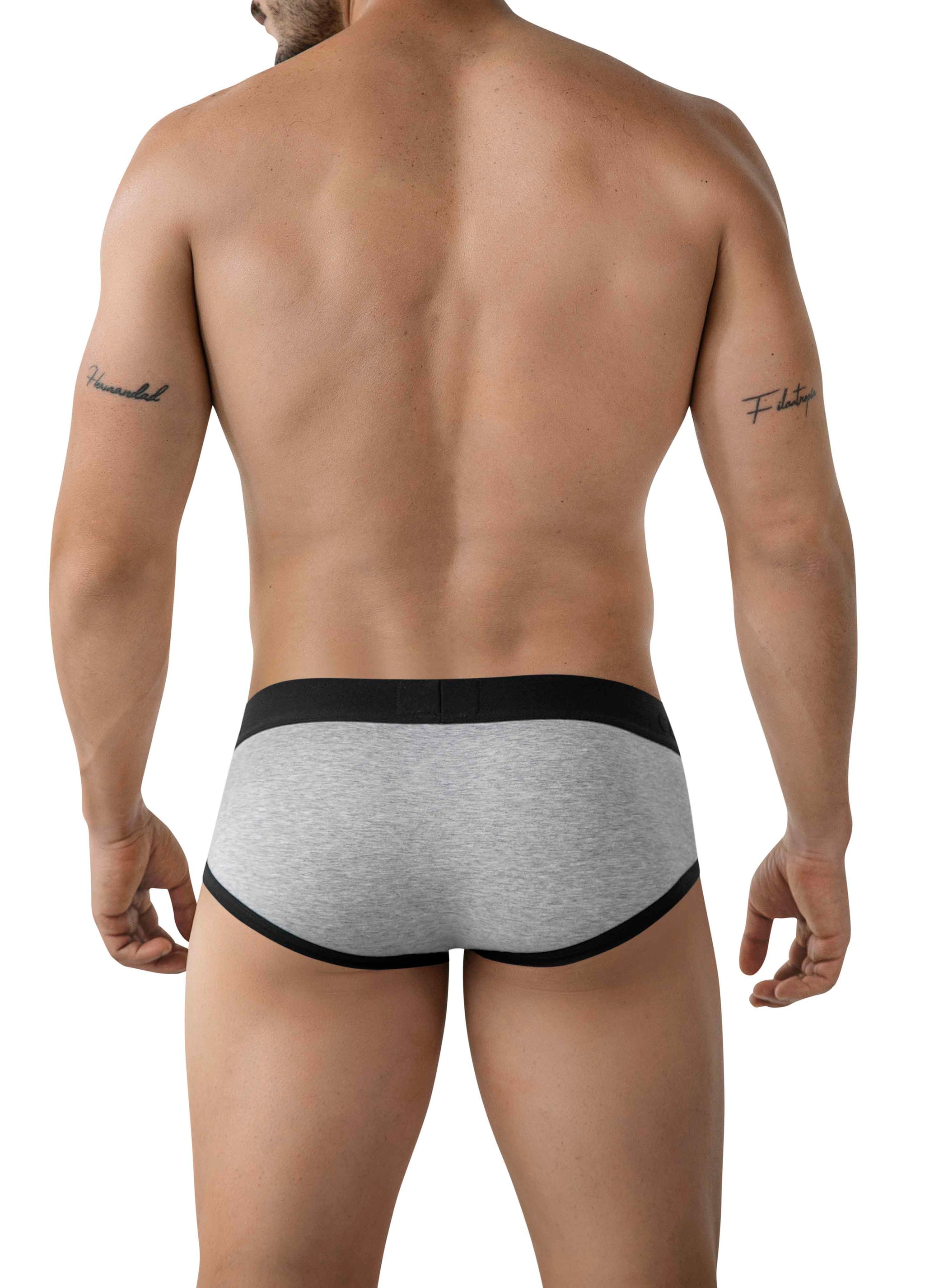 BRIEF EN ALGODON DE SESGOS IMPACTO GRIS OSCURO