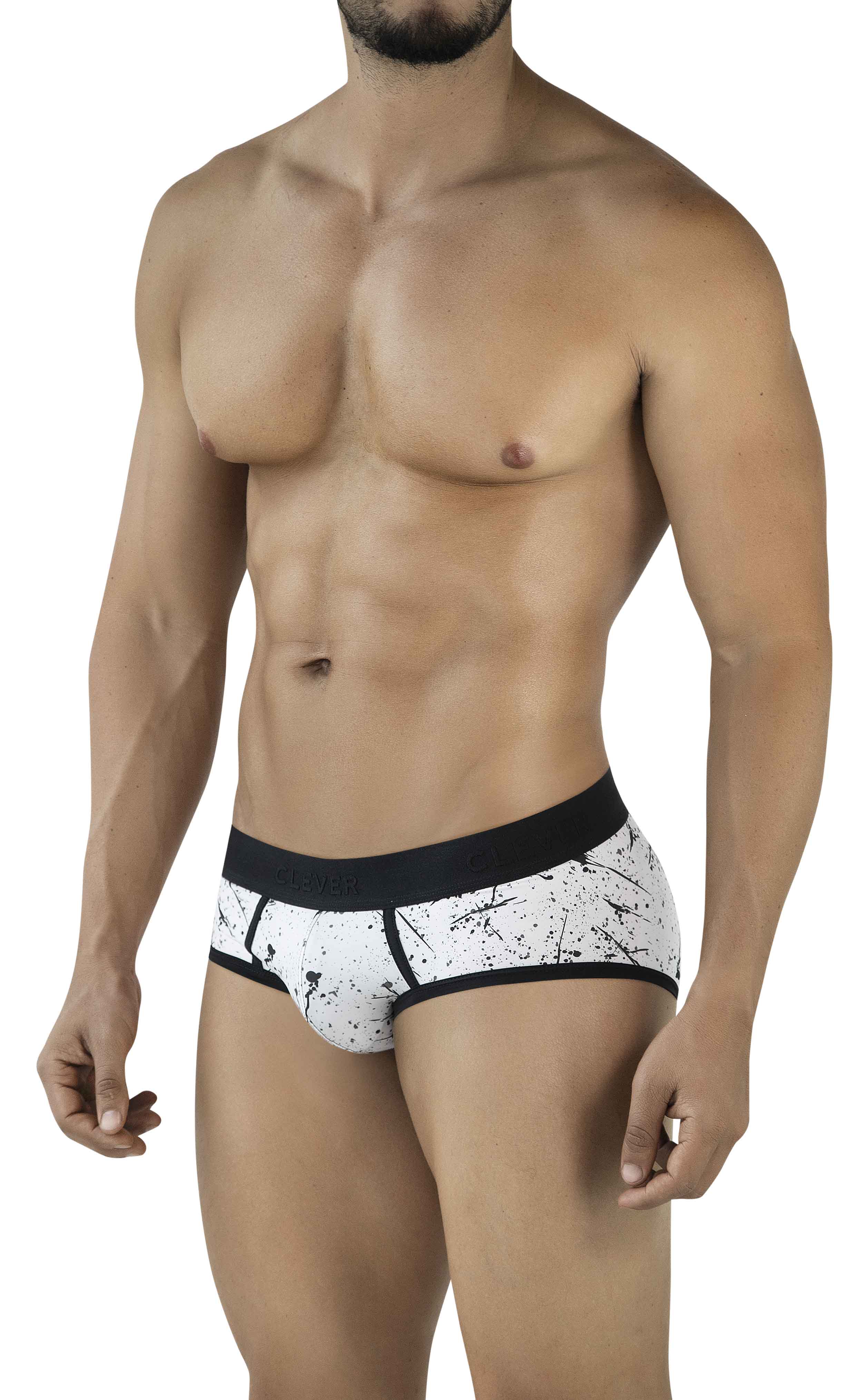 BIAS BRIEF BLACK BRUSHSTROKES