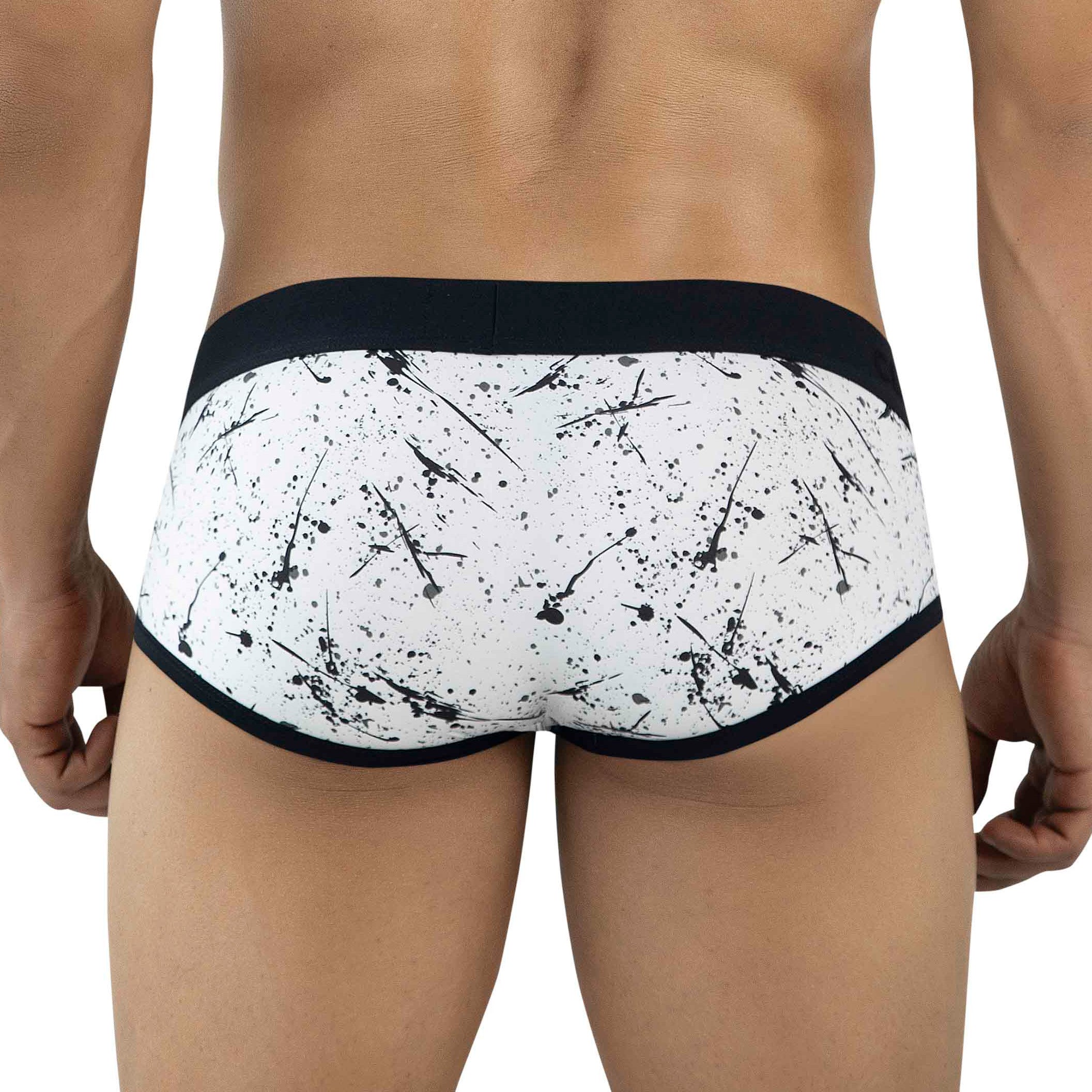 BIAS BRIEF BLACK BRUSHSTROKES