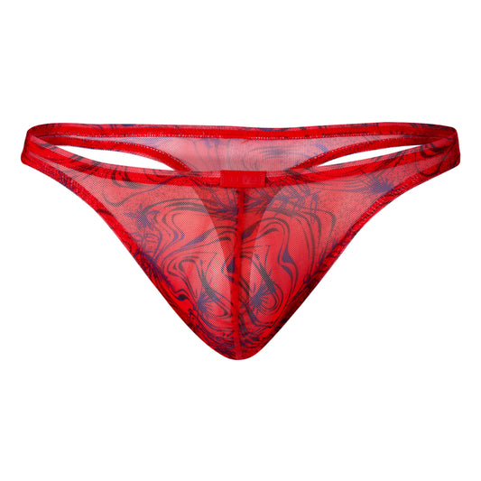 TANGA CALIPSO TRANSPARENTE ROJO