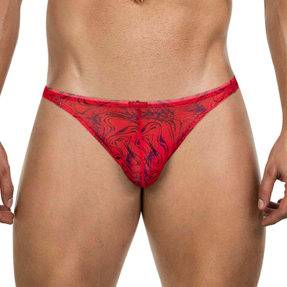 TANGA CALIPSO TRANSPARENTE ROJO